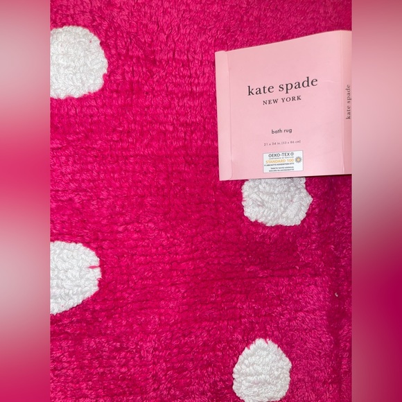 🎉HP🎉New! Kate Spade Cotton Dot Accent Rug in Hot Pink/White💕🤍21”x34” - Picture 8 of 11